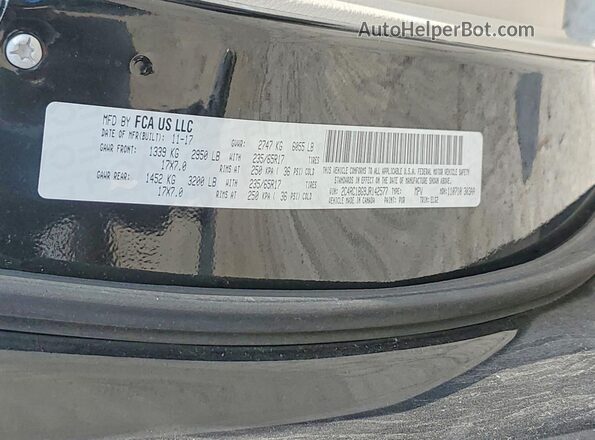 2C4RC1BG9JR142577 2018 CHRYSLER PACIFICA Черный Вид наклейки с VIN-кодом