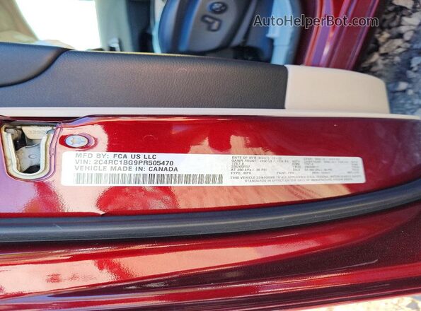 2C4RC1BG9PR505470 2023 CHRYSLER PACIFICA Burgundy Vista interior de 360 grados
