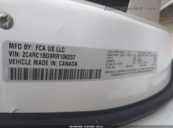 2C4RC1BG9RR106237 2024 CHRYSLER PACIFICA White Widok komory silnika