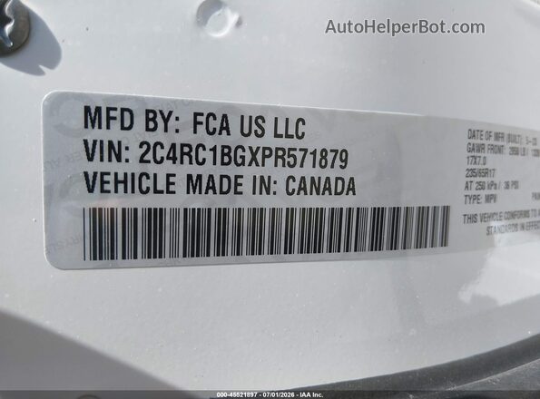 2C4RC1BGXPR571879 2023 CHRYSLER PACIFICA White Вид підкапотного простору