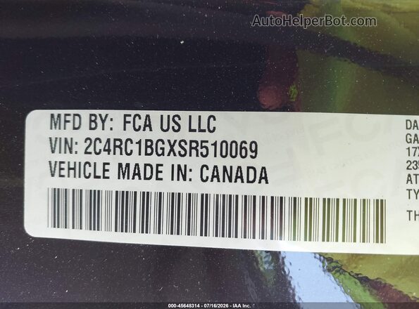 2C4RC1BGXSR510069 2025 CHRYSLER PACIFICA Black Շարժիչի բաժամունքի տեսք