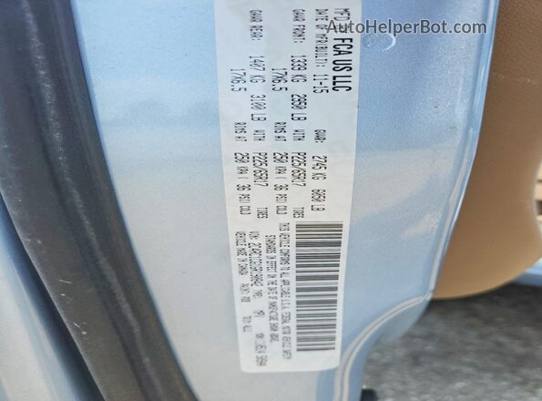 2C4RC1CG1GR190842 2016 CHRYSLER TOWN Blue VIN კოდის სტიკერის ხედი