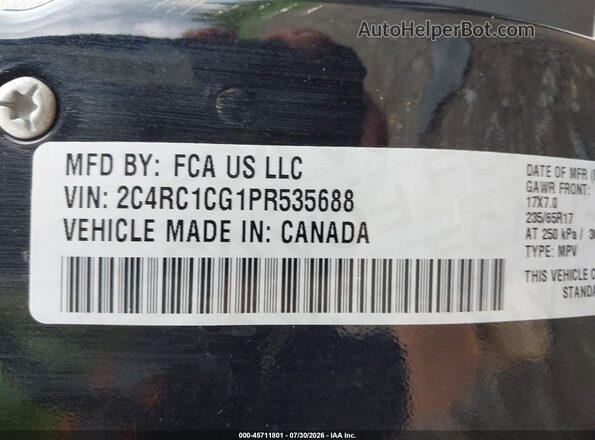 2C4RC1CG1PR535688 2023 CHRYSLER VOYAGER Black Widok komory silnika