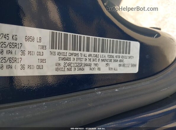 2C4RC1CG2GR104440 2016 CHRYSLER TOWN & COUNTRY Blue Вид підкапотного простору