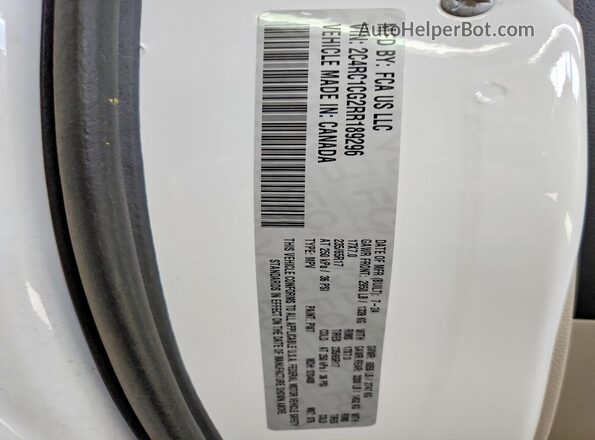 2C4RC1CG2RR189296 2024 CHRYSLER VOYAGER White Widok naklejki z numerem VIN