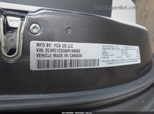 2C4RC1CG5NR146663 2022 CHRYSLER VOYAGER Серый Вид подкапотного пространства