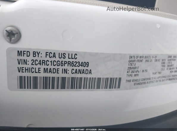 2C4RC1CG6PR623409 2023 CHRYSLER VOYAGER Белый Вид подкапотного пространства