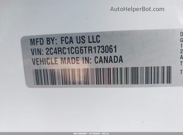 2C4RC1CG6TR173061 2026 CHRYSLER VOYAGER White Widok komory silnika
