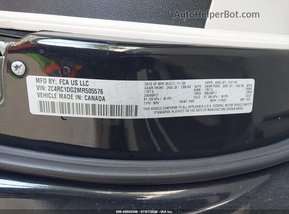 2C4RC1DG2MR505576 2021 CHRYSLER VOYAGER Черный Вид подкапотного пространства