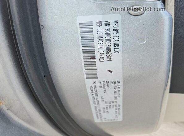 2C4RC1DG3MR525819 2021 CHRYSLER VOYAGER Серебряный Панорамный вид салона 360°