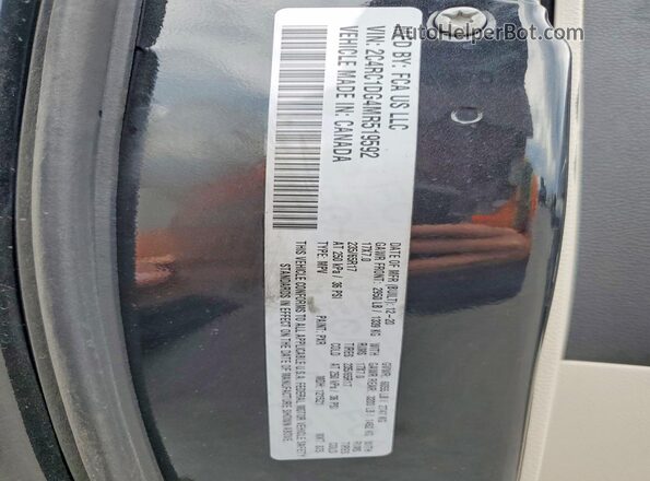 2C4RC1DG4MR519592 2021 CHRYSLER VOYAGER Угольный Вид наклейки с VIN-кодом