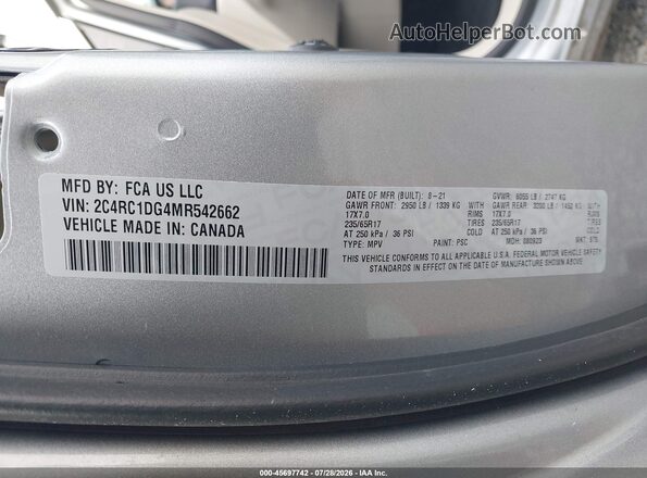 2C4RC1DG4MR542662 2021 CHRYSLER VOYAGER Gray Vista del compartimento del motor