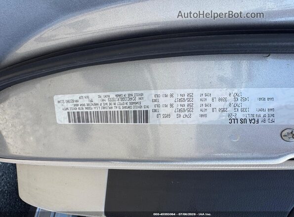 2C4RC1DG6LR172233 2020 CHRYSLER VOYAGER Silver Vista del compartimento del motor