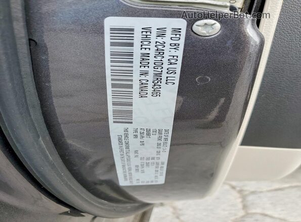 2C4RC1DG7MR543465 2021 CHRYSLER VOYAGER Gray VIN sticker view