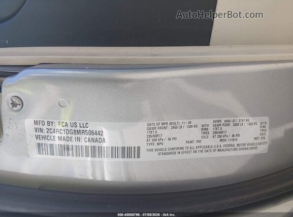 2C4RC1DG8MR506442 2021 CHRYSLER VOYAGER Silver Vista del compartimento del motor
