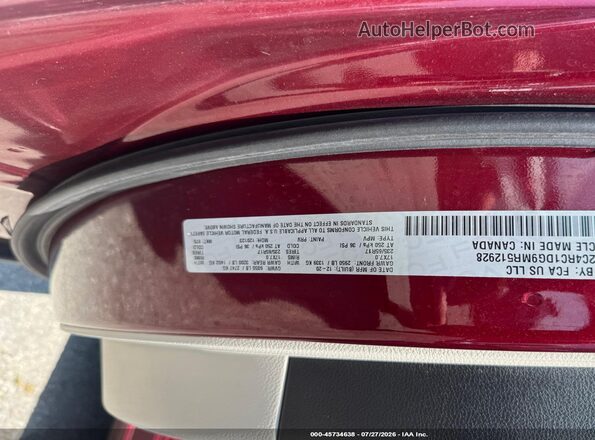 2C4RC1DG9MR512928 2021 CHRYSLER VOYAGER Red Engine compartment view