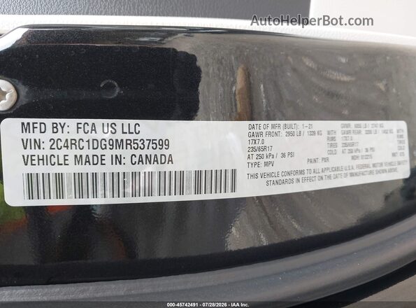 2C4RC1DG9MR537599 2021 CHRYSLER VOYAGER Black Вид підкапотного простору