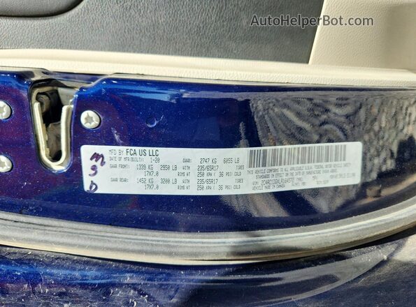 2C4RC1DGXLR164572 2020 CHRYSLER VOYAGER Blue Vista interior de 360 grados