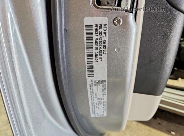2C4RC1DGXLR286137 2020 CHRYSLER VOYAGER Gray Vista de la etiqueta del VIN