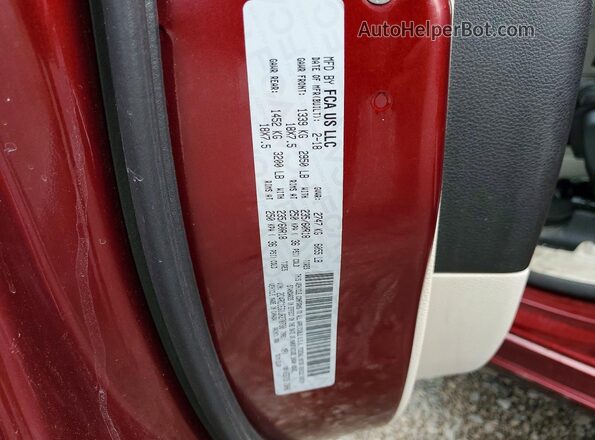 2C4RC1EG1JR270730 2018 CHRYSLER PACIFICA Бордовый Вид наклейки с VIN-кодом