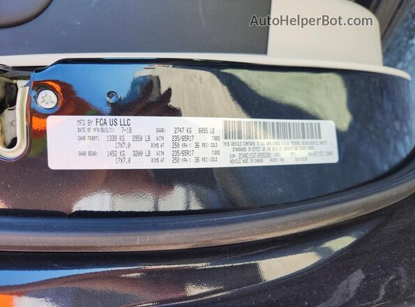 2C4RC1EG7JR352381 2018 CHRYSLER PACIFICA Black VIN კოდის სტიკერის ხედი