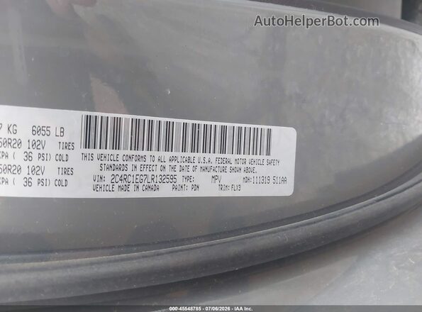 2C4RC1EG7LR132595 2020 CHRYSLER PACIFICA Gray Շարժիչի բաժամունքի տեսք