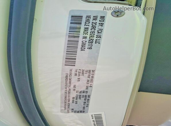 2C4RC1EG9LR281719 2020 CHRYSLER PACIFICA Белый Панорамный вид салона 360°