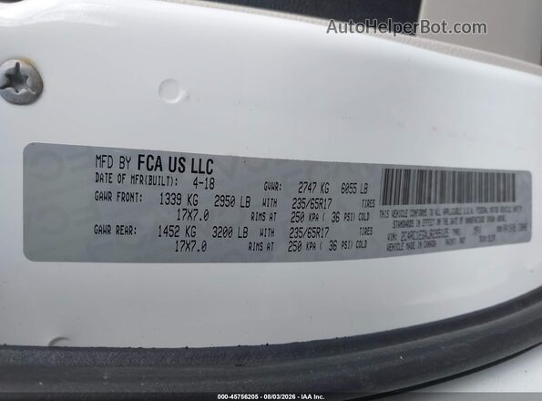 2C4RC1EGXJR295125 2018 CHRYSLER PACIFICA White Widok komory silnika