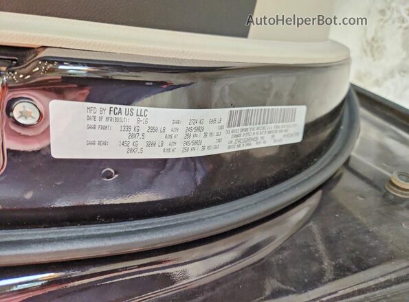 2C4RC1GG2HR544590 2017 CHRYSLER PACIFICA Black VIN sticker view