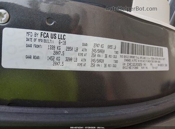 2C4RC1GG3JR338250 2018 CHRYSLER PACIFICA Серый Вид подкапотного пространства