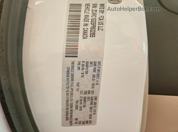 2C4RC1GG5PR632855 2023 CHRYSLER PACIFICA White VIN sticker view