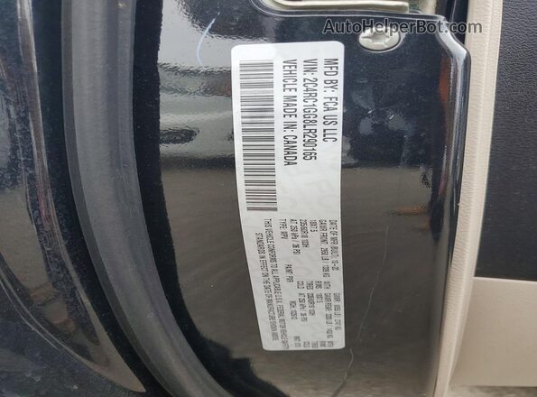 2C4RC1GG8LR290165 2020 CHRYSLER PACIFICA Black Widok naklejki z numerem VIN