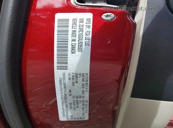 2C4RC1GGXLR285937 2020 CHRYSLER PACIFICA Burgundy Вид наклейки з VIN-кодом
