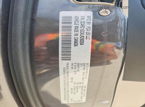 2C4RC1GGXLR290264 2020 CHRYSLER PACIFICA Gray VIN sticker view