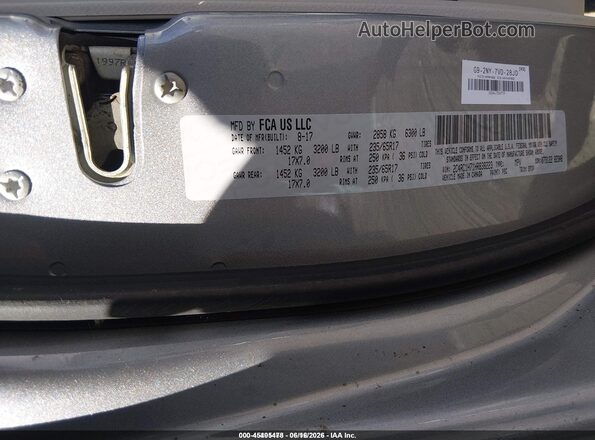 2C4RC1H71HR838223 2017 CHRYSLER PACIFICA Gray Вид підкапотного простору