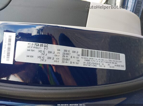 2C4RC1H76HR836192 2017 CHRYSLER PACIFICA Blue Engine compartment view