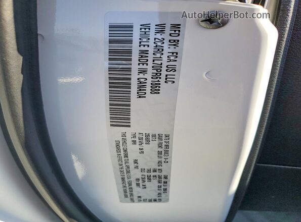 2C4RC1L70PR618688 2023 CHRYSLER PACIFICA White VIN კოდის სტიკერის ხედი
