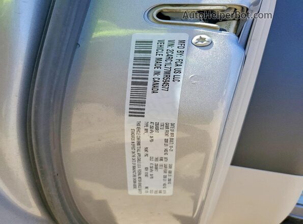 2C4RC1L77MR594577 2021 CHRYSLER PACIFICA Silver Widok naklejki z numerem VIN