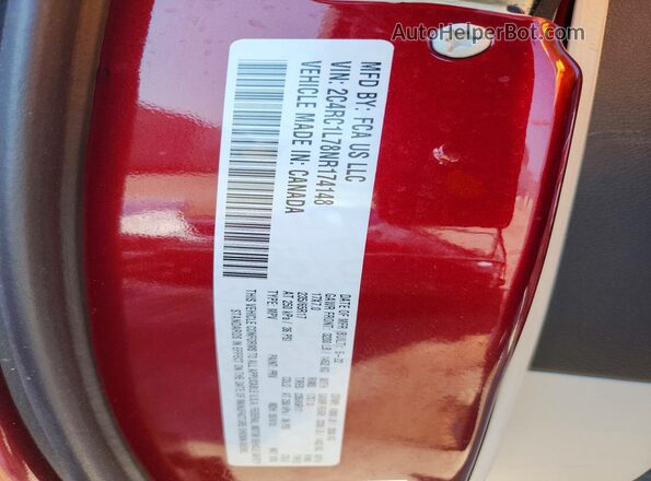 2C4RC1L78NR174148 2022 CHRYSLER PACIFICA Коричневый Вид наклейки с VIN-кодом