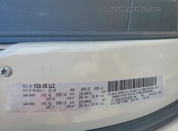 2C4RC1N73LR135185 2020 CHRYSLER PACIFICA Cream VIN կոդի պիտակի տեսք