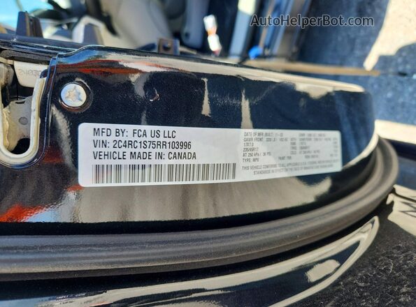 2C4RC1S75RR103996 2024 CHRYSLER PACIFICA Black Widok naklejki z numerem VIN