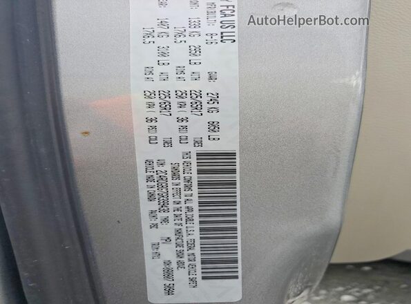2C4RDGBG7GR399438 2016 DODGE GRAND Silver VIN կոդի պիտակի տեսք