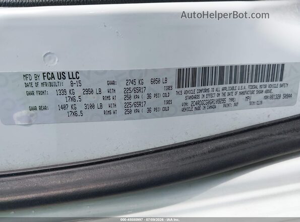 2C4RDGCG0GR109295 2016 DODGE GRAND CARAVAN White Widok komory silnika