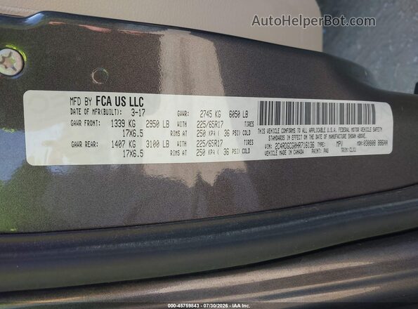 2C4RDGCG0HR716136 2017 DODGE GRAND CARAVAN Black Engine compartment view