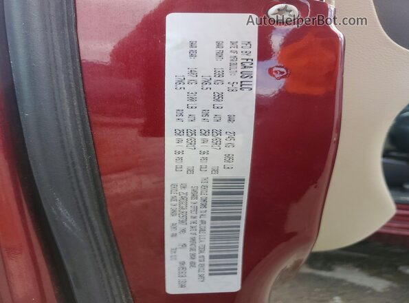 2C4RDGCG0JR297307 2018 DODGE GRAND Красный Вид наклейки с VIN-кодом