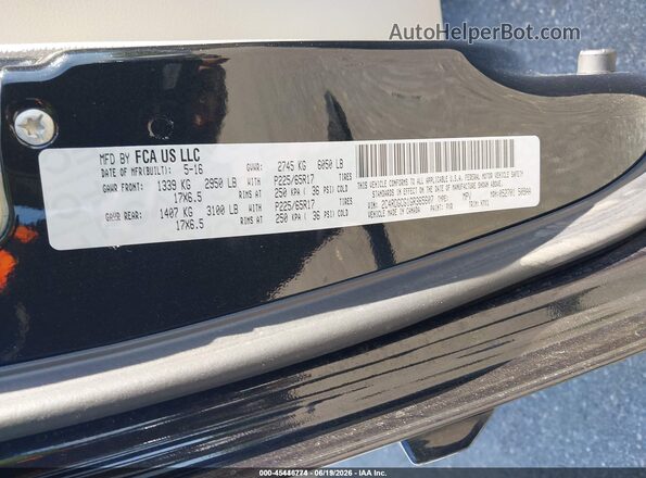 2C4RDGCG1GR365607 2016 DODGE GRAND CARAVAN Black Widok komory silnika