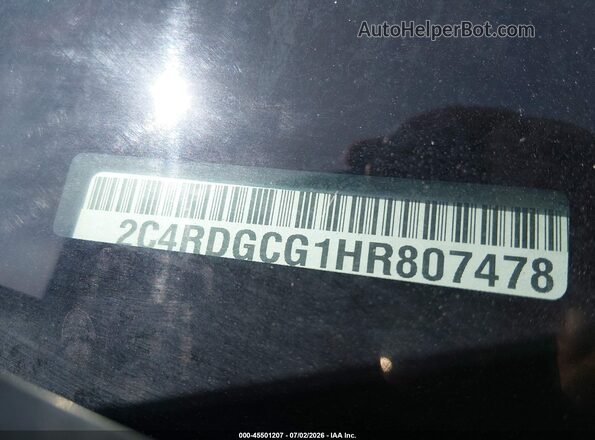 2C4RDGCG1HR807478 2017 DODGE GRAND CARAVAN Red Շարժիչի բաժամունքի տեսք