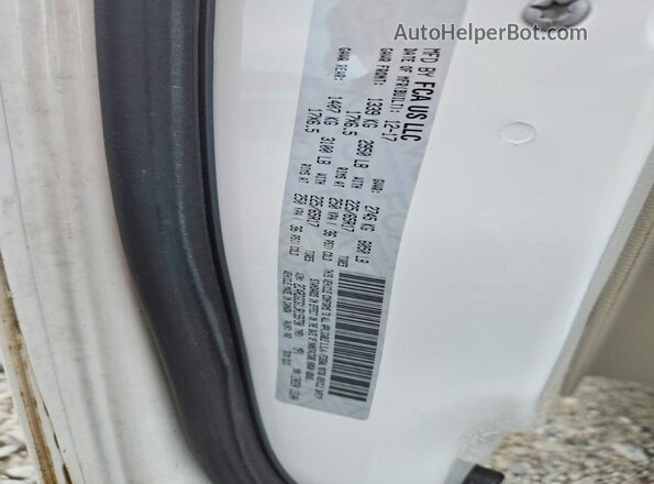 2C4RDGCG1JR159730 2018 DODGE GRAND White VIN კოდის სტიკერის ხედი