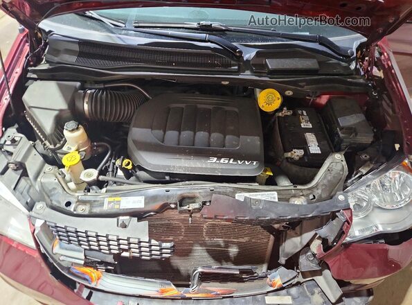 2C4RDGCG1JR191660 2018 DODGE GRAND Burgundy ძრავის განყოფილების ხედი