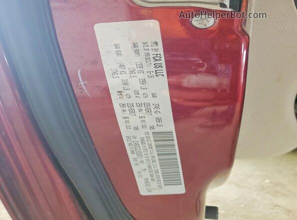 2C4RDGCG2JR328511 2018 DODGE GRAND Burgundy Vista de la etiqueta del VIN